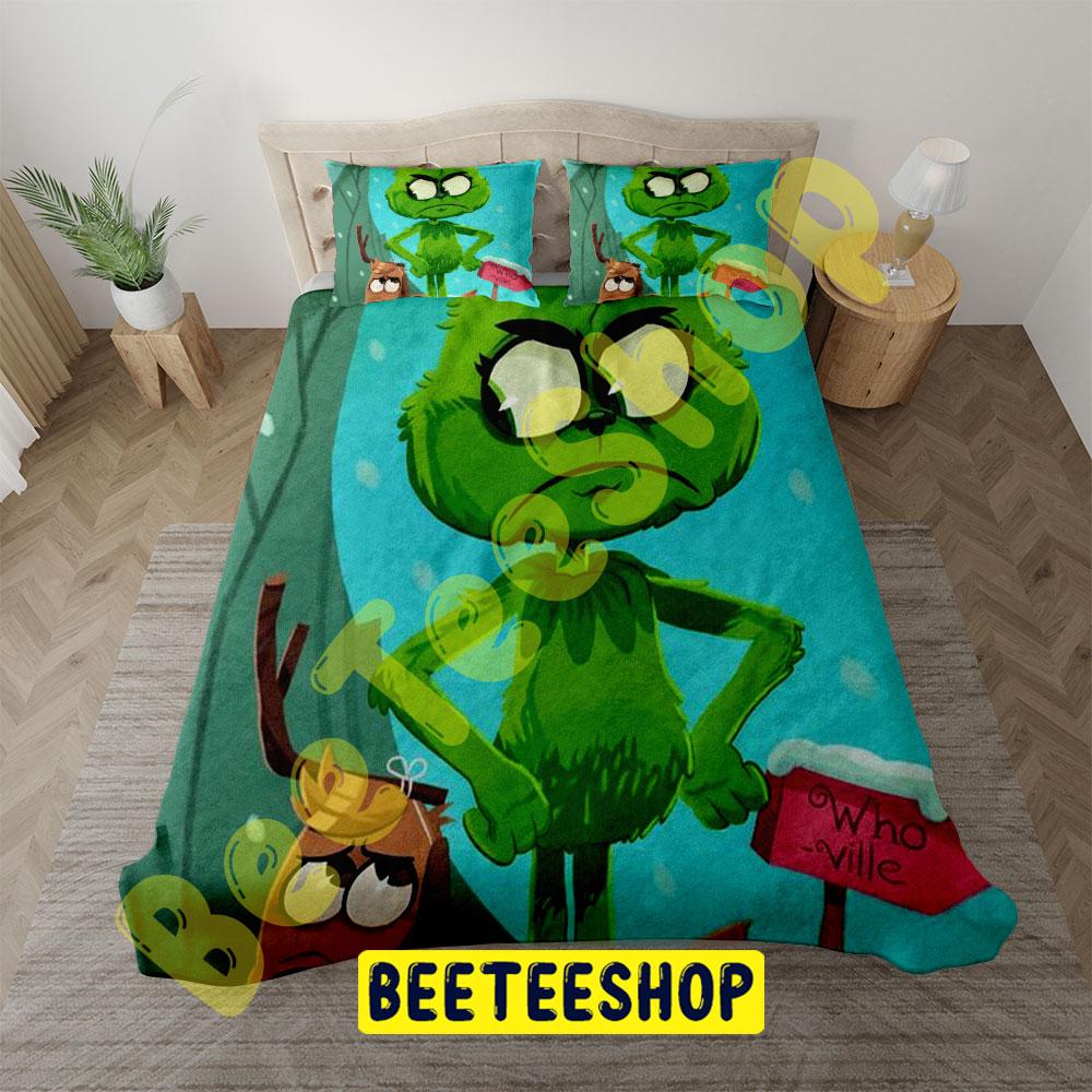 Who Ville Grinch And Max Trending Bedding Set