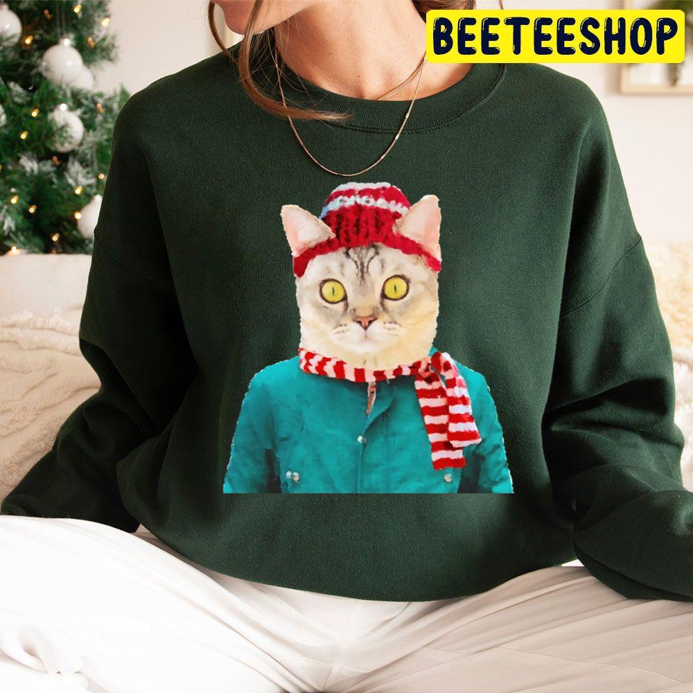 Winter Cat Christmas Beeteeshop Trending Unisex Sweatshirt