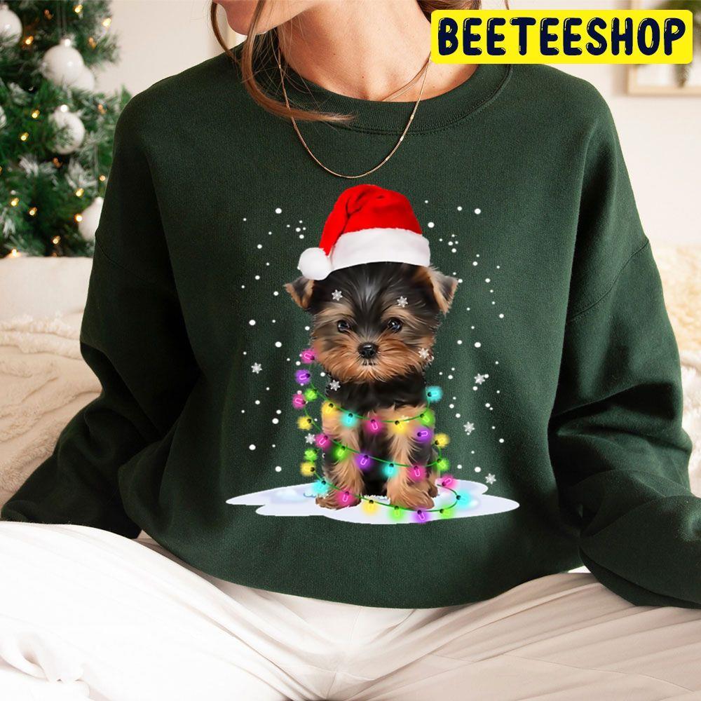 Yorkshire Terrier Dog Light Christmas Beeteeshop Trending Unisex Sweatshirt