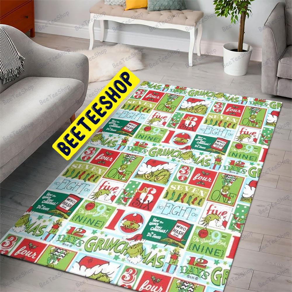 12 Days With Grinch Trending Rug Rectangle