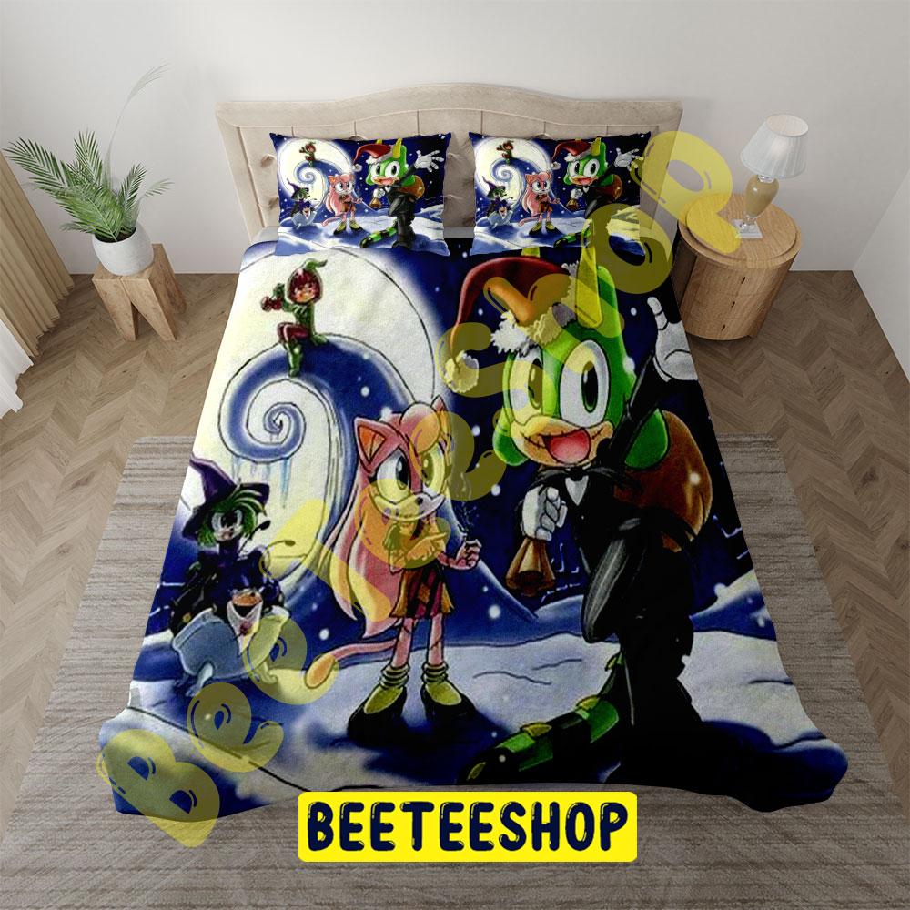 Art Sonic The Hedgehog Christmas 4 Trending Bedding Set