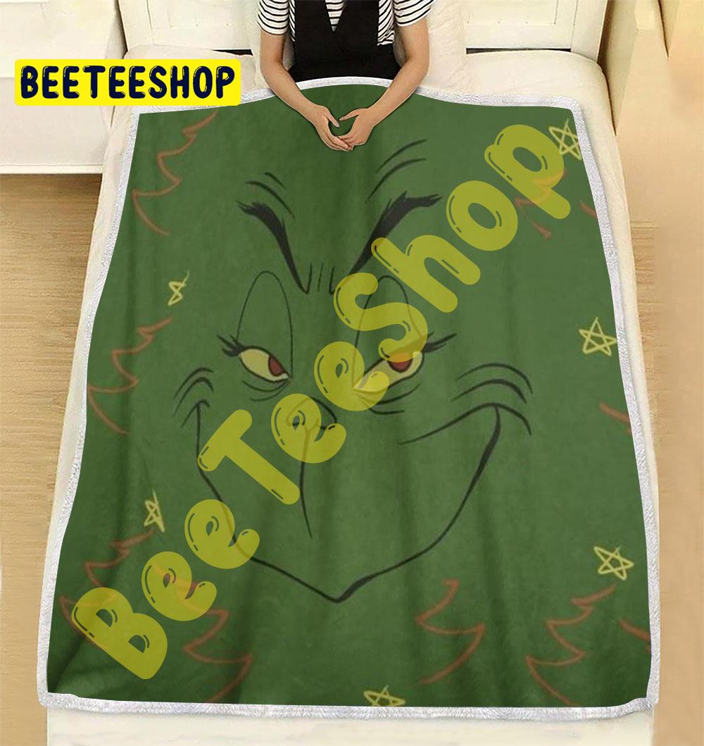 Funny Face Of Grinch Trending Blanket