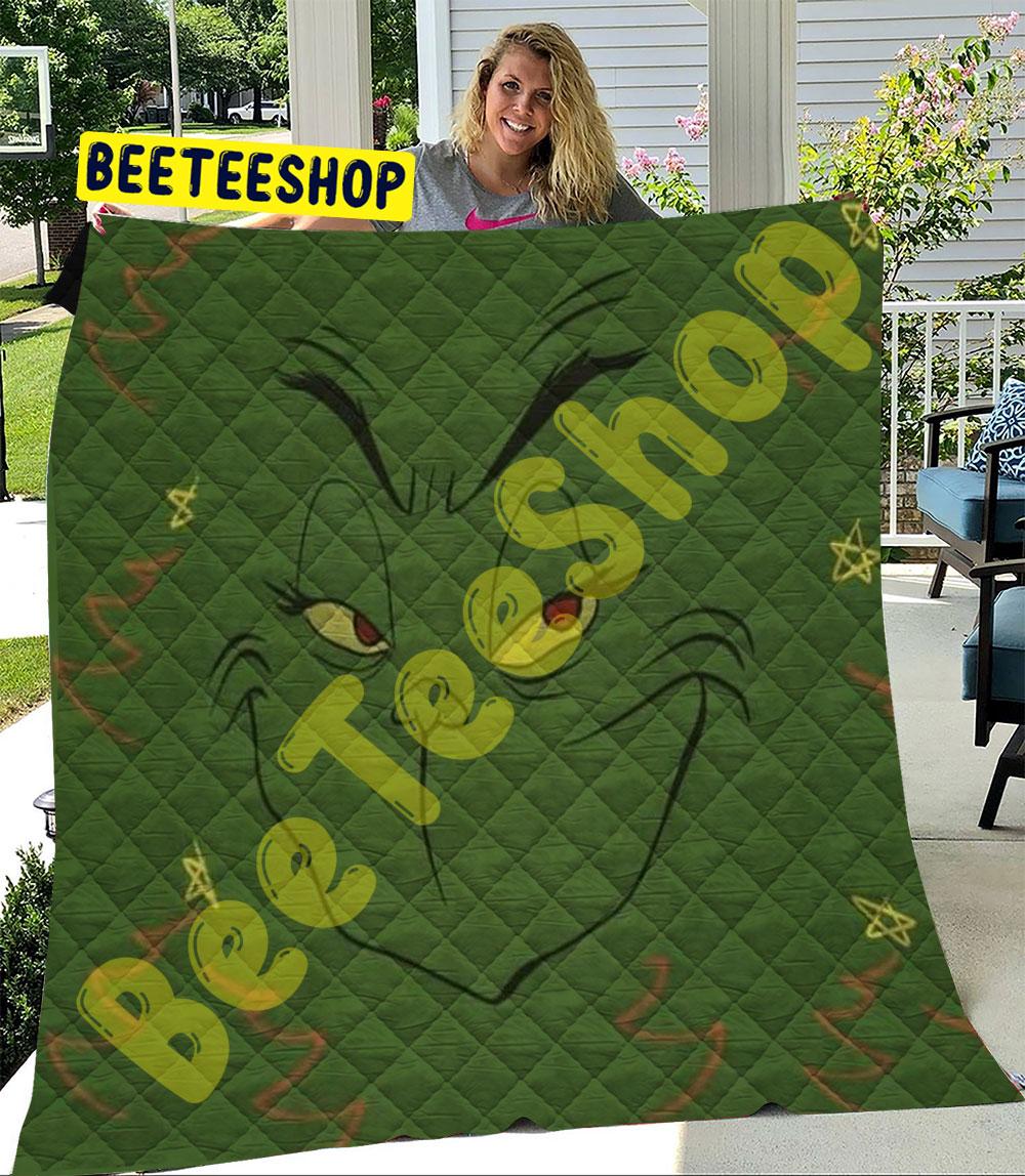 Funny Face Of Grinch Trending Quilt