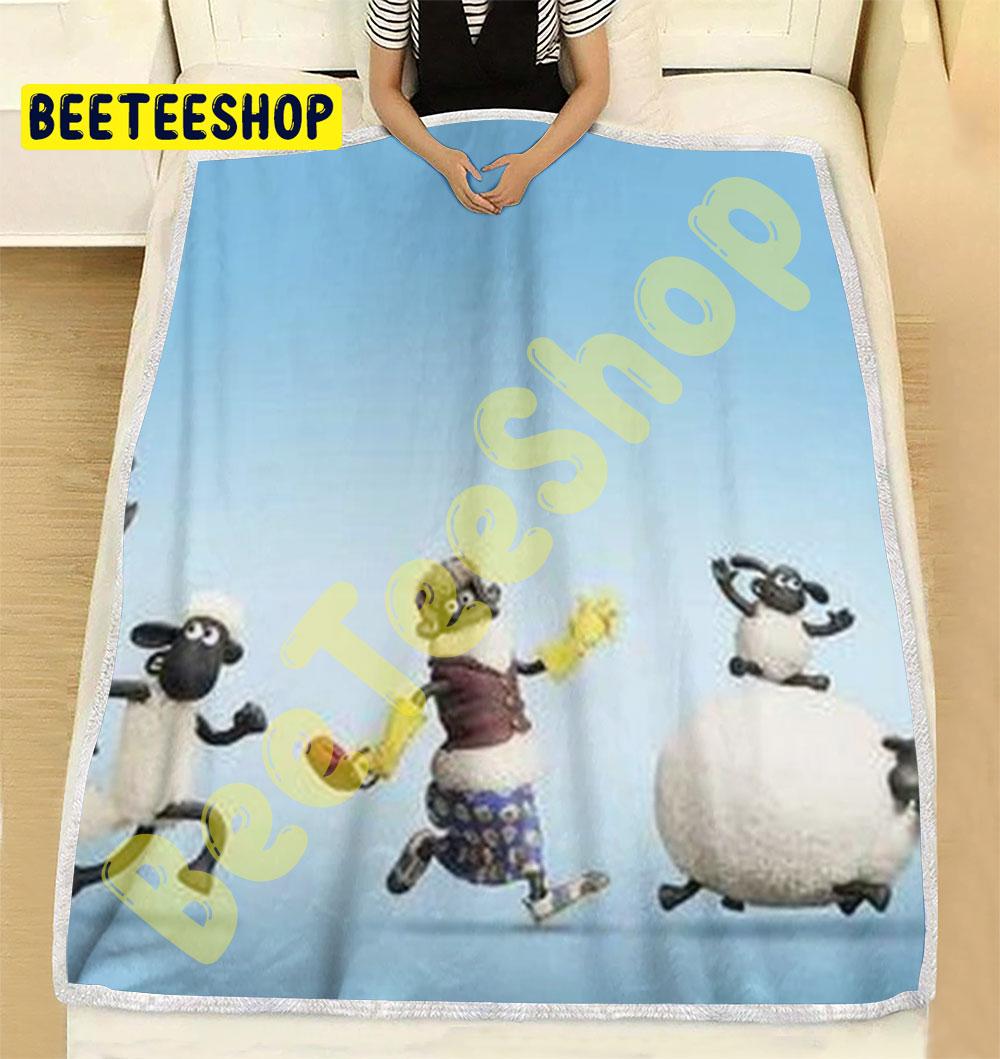 Funny Shaun The Sheep The Flight Before Christmas 04 Trending Blanket