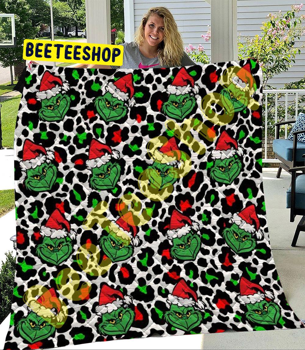 Leopard With Grinch Trending Quilt