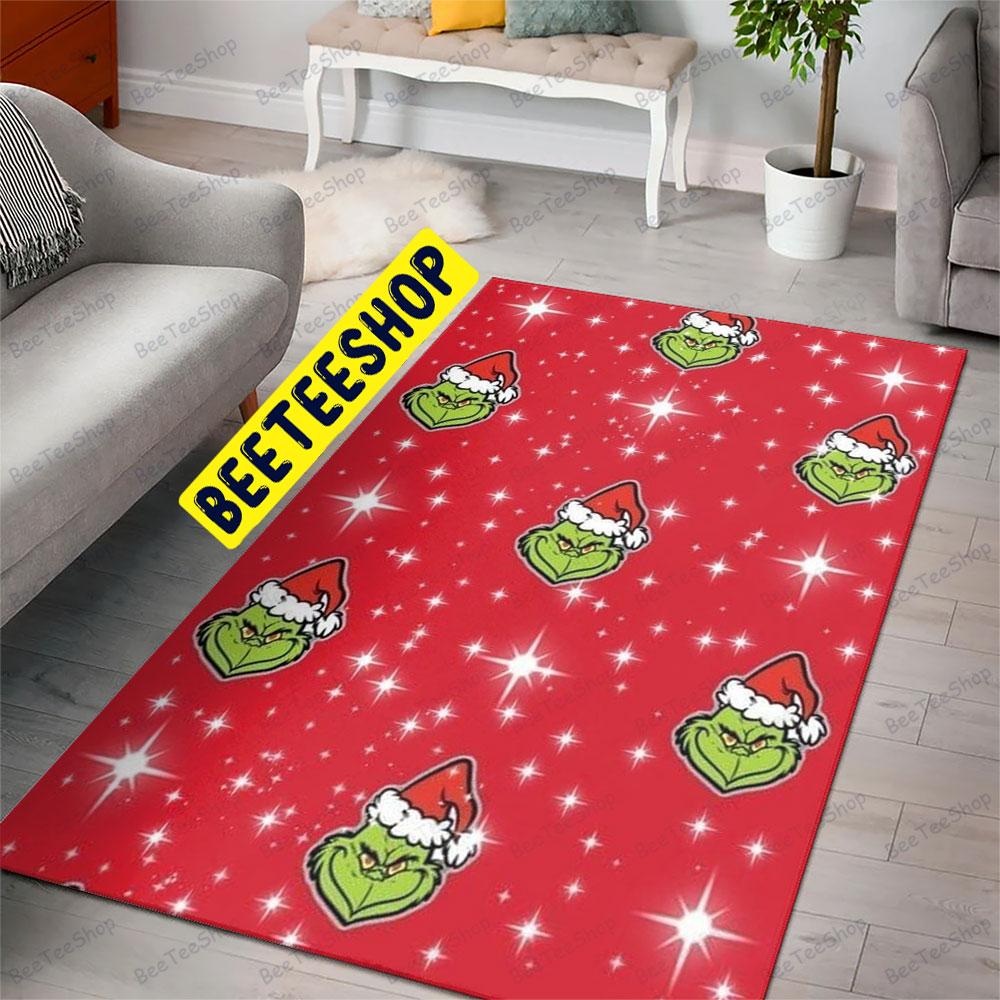 Red Background Grinch Trending Rug Rectangle