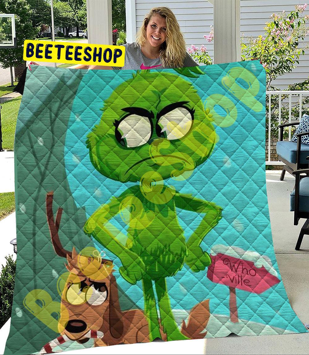 Who Ville Grinch And Max Trending Quilt