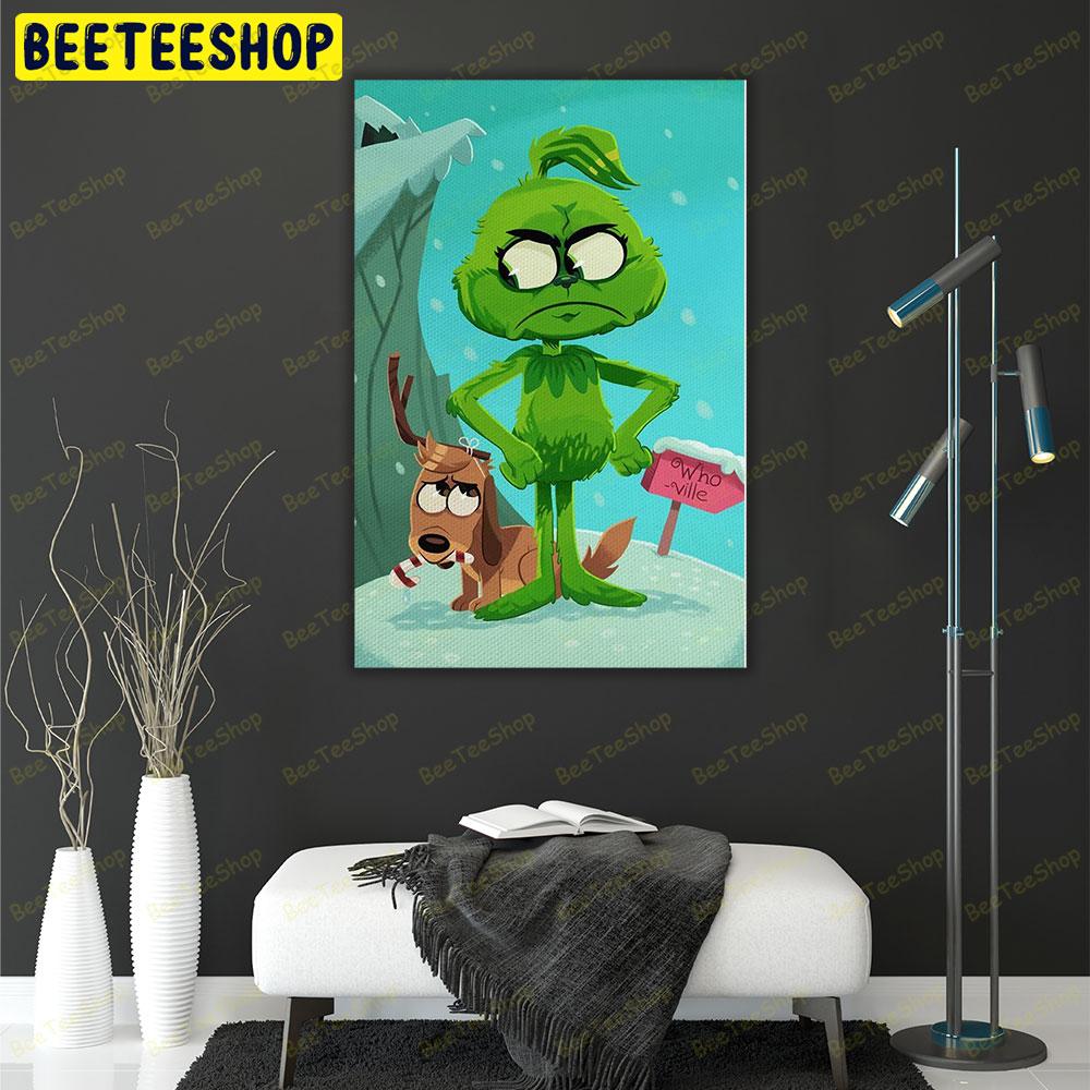 Who Ville Grinch And Max Trending US Portrait Canvas