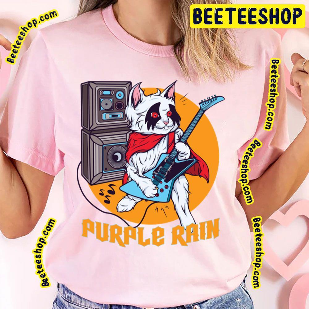 Meow Purple Rain Beeteeshop Trending Unisex T-Shirt