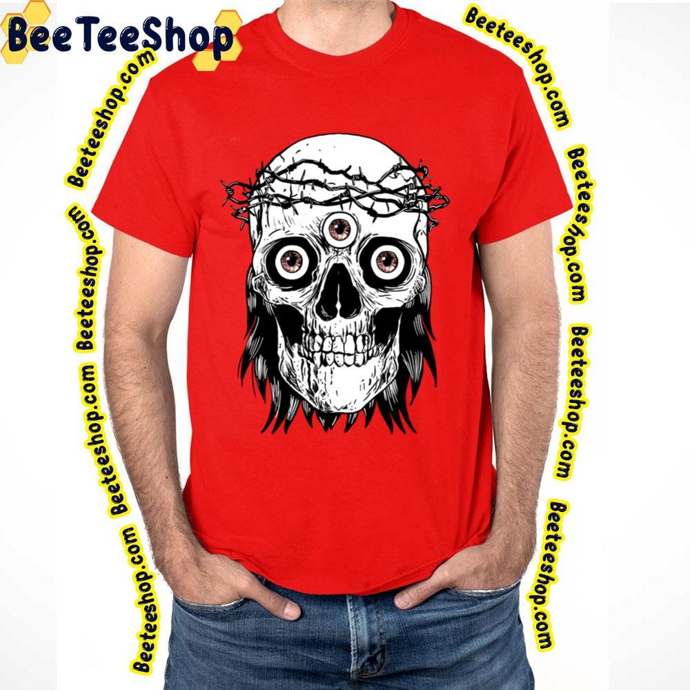 White Skull 3×3 Eyes Beeteeshop Trending Unisex T-Shirt